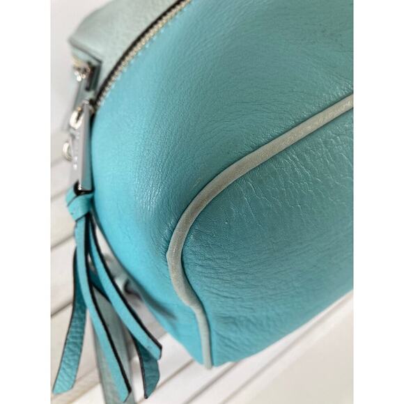 MICHAEL KORS, LARGE PEBBLED LEATHER BLUE BACKPACK WITH TAGS - Picture 9 of 16